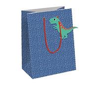 Clairefontaine - Ref 28785-3C - Medium-Sized Gift Wrap Bag for Presents (Single Bag) - 21.5 x 10.2 x 25.3cm in Size, 210gsm Material - Heroes of my Childhood Blue Design