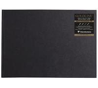 Clairefontaine - Ref 34244C - Goldline Casebound Pad (64 White Sheets) - A4 (297 x 210mm) Size, 140gsm Paper, Landscape Layout - Black Cover - Suitable for Dry Techniques