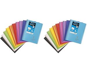 Clairefontaine - Ref 361201C - Koverbook PP Spiralbound Drawing/Sketch Book (100 Pages) - A5 (148 x 210mm) in Size, 125gsm Extra White Paper - Random Colour Cover (Pack of 2)