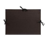 Clairefontaine - Ref 37115C - Kraft Art Folder - A4 Size, 3 Ribbon Ties with 3 Flaps Closure, White Paper Lining, Acid Free - Suitable for Transporting Artwork - Black
