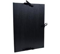 Clairefontaine - Ref 38815C - Kraft Art Folder - 50 x 70cm Size, 3 Ribbon Ties with 3 Flaps Closure, White Paper Lining, Acid Free - Suitable for Transporting Artwork - Black