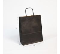 Clairefontaine - Ref 395712C - Kraft Paper Bags to Decorate & Customise ( Pack 25) - 22 x 10 x 27cm Size, 110gsm Kraft Paper, Plain Design - Black Colour