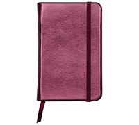 Clairefontaine - Ref 400096C - Cuirise Hard Cover Notebook (72 Sheets) - A6 Size, 90gsm Vellum Paper, Lined Rulings, Pocket for Loose Documents, Lambskin Cover - Cherry