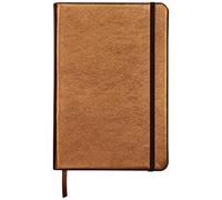 Clairefontaine - Ref 400102C - Cuirise Hard Cover Notebook (72 Sheets) - A5 Size, 90gsm Vellum Paper, Lined Rulings, Pocket for Loose Documents, Lambskin Cover - Brown