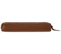 Clairefontaine - Ref 410080C - Lawrence' Leather Slim Pencil Case - 4 x 2.5 x 19.5cm, Made From Genuine Lambskin Leather, Metal Zip With Leather Puller - Camel