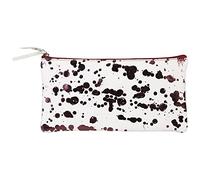Clairefontaine - Ref 410113C - Cosmicuir' Smooth Leather Flat Pencil Case - 22 x 11cm, Made From Genuine Lambskin Leather, Metal Zip With Leather Puller - Cherry