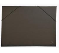 Clairefontaine - Ref 48015C - Kraft Art Folder - A3+ Size, Elastic Straps with 3 Flaps Closure, White Paper Lining, Acid Free - Suitable for Transporting Artwork - Black