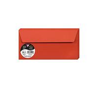 Clairefontaine - Ref 55995C - Pollen Adhesive Envelopes (Pack of 20) - DL Sized, 120gsm Paper, Printer-Compatible, Acid Free, Adhesive Strip for Easy Seal - Coral Red