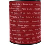Clairefontaine - Ref 602106C - Plaisir d'offrir' Counter Ribbon Roll (Single Roll) - 10mm Width x 225m Length - Suitable for Gift Wrapping, Decoration & Crafting - Red/Gold (French Text only