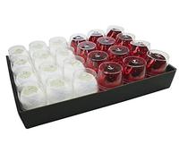 Clairefontaine - Ref 612007C - Shiny Ribbon Rolls (Pack of 24 Rolls) - 7mm Width x 10m Length - Suitable for Gift Wrapping, Decoration & Crafting - Red & White