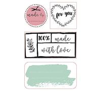 Clairefontaine - Ref 617053C - Handmade Adhesive Labels (Pack of 4 Sheets) - 12 x 7.5cm Sized Sheets, 2 Different Designs, Adhesive Backings for Easy Application