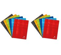 Clairefontaine - Ref 63365C - Staple bound Notebook (48 Sheets) - A4+ Size, Lined Rulings, 90gsm Brushed Vellum Paper, Laminated Cardboard Cover - Assorted Colours (Pack of 2)