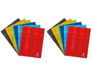 Clairefontaine - Ref 63365C - Staple bound Notebook (48 Sheets) - A4+ Size, Lined Rulings, 90gsm Brushed Vellum Paper, Laminated Cardboard Cover - Assorted Colours (Pack of 2)