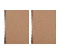 Clairefontaine - Ref 781422C - Age Bag Wirebound Notebook (100 Pages) - A4 Size, Squared Rulings, 90gsm Brushed Vellum Paper, Pocket for Loose Documents - Brown Cover (Pack of 2)