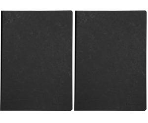 Clairefontaine - Ref 791401C - Age Bag Clothbound Notebook (192 Pages) - A4 Size, Plain Rulings, 90gsm Brushed Vellum Paper - Black Leather Effect Cover (Pack of 2)