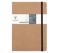 Clairefontaine 79343C Collection Age Bag A Stitched Elasticated Notebook My.Essential Tobacco - A5 14,8x21 cm - 192 DOT Numbered Pages - 90 g Ivory Paper - Glossy Leather Grain Card Cover