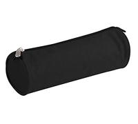 Clairefontaine - Ref 8113C - Textile Round Multi-Use Pencil Case - 22 x 7 x 7cm, Made From 600D Polyester, Metal Zip & Metal Pull Tab - Black Colour Case