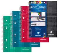 Clairefontaine 8272C Bind'O Block Perforated Spiral Notebook with 3 Dividers - A5+ 16x21 cm - 180 Detachable Small Square Framed Pages - White Paper 90 g - Hard Cover Random Colour