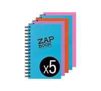 Clairefontaine - Ref 8360C - Recycled Zap Book (160 Pages) - A5 (210 x 148mm) Size, Recycled 80gsm Paper, Acid Free, pH Neutral - Assorted Pastel Colours (Pack of 5)
