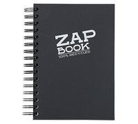 Clairefontaine - Ref 8362C - Zap Book Recycled Wirebound Sketch Book (160 Pages) - A5 (148 x 210mm), 80gsm Recycled Paper, Acid Free, pH Neutral - Black Cover