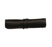 Clairefontaine - Ref 930026C - Flying Spirit Leather Pencil Case Roll - 26.7 x 20.5cm in Size, Made from Genuine Leather, 5 Slots for Storing Pencils & Brushes - Black