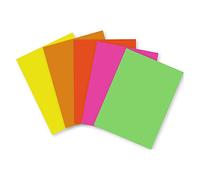 Clairefontaine - Ref 93922C - Maildor Fluorescent Poster Paper (Pack of 100 Sheets) - 29.7 x 42cm in Size, 90gsm Paper, Bright Fluorescent Colours - Assorted Colours