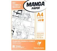 Clairefontaine - Ref 94047C - Manga Multi-Technique Paper Divided Into 6 Squares (40 Sheets) - A4 (297 x 210mm) Size, 200gsm Paper, White & Smooth, Ideal for Markers, Bleedproof