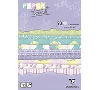 Clairefontaine - Ref 95204C - PaperTouch Paper Pad (Pack of 20 Sheets) - A5 in Size, 200gsm Printed Paper, 2 Boards of Labels & Alphabet Stickers - Summer Garden
