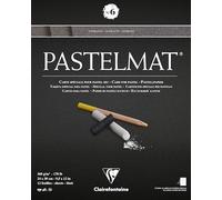 Clairefontaine - Ref 96004C - Pastelmat Pastel Card Pad No.6 (12 Sheets) - 360gsm Card - 24 x 30cm - Anthracite - Specially Formulated For Use With Pastels