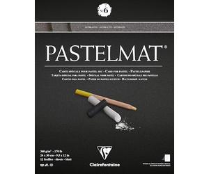 Clairefontaine - Ref 96004C - Pastelmat Pastel Card Pad No.6 (12 Sheets) - 360gsm Card - 24 x 30cm - Anthracite - Specially Formulated For Use With Pastels
