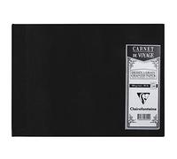 Clairefontaine - Ref 96040C - Canvas Cover Travel Album (60 Pages) - A5 (148 x 210mm), 180gsm Grained Drawing Paper, Fabric Coated Cover - Black Cover