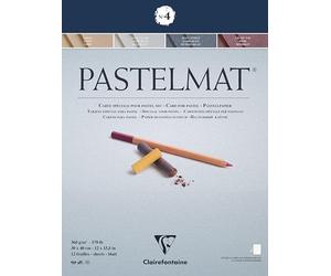 Clairefontaine - Ref 96112C - Pastelmat Pastel Card Pad No.4 (12 Sheets) - 360gsm Card - 30 x 40cm - Assorted Colours - Specially Formulated For Use With Pastels