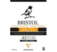 Clairefontaine : Bristol Pad : Extra White : A3 : 20 Sheets : 200gsm