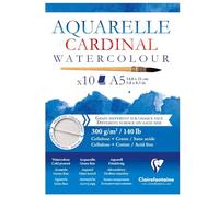 Clairefontaine - Ref 96182C - Cardinal Watercolour Glued Pad (10 Sheets) - A5 (210 x 148mm) Sized, 300gsm Paper, Acid Free, pH Neutral - Suitable for Watercolour