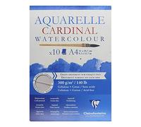 Clairefontaine - Ref 96183C - Cardinal Watercolour Glued Pad (10 Sheets) - A4 (297 x 210mm) Sized, 300gsm Paper, Acid Free, pH Neutral - Suitable for Watercolour