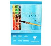 Clairefontaine - Ref 96302C - Etival Cold Pressed Economical Glued Watercolour Painting & Drawing Pad (10 Sheets of Paper) - A4 (29.7 x 21cm) - 200gsm Cellulose Art Paper