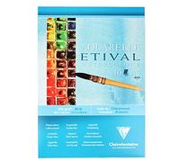 Clairefontaine - Ref 96303C - Etival Cold Pressed Economical Glued Watercolour Painting & Drawing Pad (10 Sheets of Paper) - A3 (42 x 29.7cm) - 200gsm Cellulose Art Paper