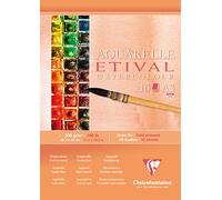 Clairefontaine - Ref 96306C - Etival Cold Pressed Economical Glued Watercolour Painting & Drawing Pad (10 Sheets of Paper) - A3 (42 x 29.7cm) - 300gsm Cellulose Art Paper