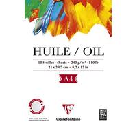 Clairefontaine : Oil Painting Paper Pad : 240gsm : 10 Sheets : Glued 1 Side : A4