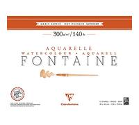 Clairefontaine - Ref 96351C - Fontaine Hot Pressed Watercolour Glued Pad (12 Sheets) - 30 x 40cm Size, 300gsm Paper - Suitable for Watercolour Artwork