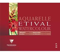 Clairefontaine - Ref 96381C - Etival Classic Grained Glued Watercolour Painting & Drawing Pad (10 Sheets of Paper) - 36 x 48cm - 200gsm Cellulose Art Paper