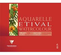 Clairefontaine - Ref 96396C - Etival Classic Grained Glued Watercolour Painting & Drawing Pad (10 Sheets of Paper) - 24 x 30cm - 300gsm Cellulose Art Paper