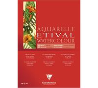 Clairefontaine - Ref 96397C - Etival Classic Grained Glued Watercolour Painting & Drawing Pad (10 Sheets of Paper) - 30 x 40cm - 300gsm Cellulose Art Paper