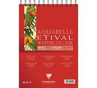 Clairefontaine - Ref 96426C - Etival Classic Grained Wirebound Watercolour Painting & Drawing Pad (10 Sheets of Paper) - A4 (29.7 x 21cm) - 300gsm Cellulose Art Paper