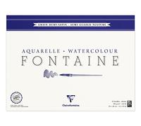 Clairefontaine - Ref 96429C - Fontaine Extra Rough Watercolour Glued Pad (25 Sheets) - 24 x 30cm Size, 300gsm Paper - Suitable for Watercolour Artwork