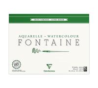 Clairefontaine - Ref 96430C - Fontaine Extra Rough Watercolour Glued Pad (25 Sheets) - 30 x 40cm Size, 300gsm Paper - Suitable for Watercolour Artwork