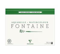 Clairefontaine - Ref 96432C - Fontaine Extra Rough Watercolour Glued Pad (25 Sheets) - 42 x 56cm Size, 300gsm Paper - Suitable for Watercolour Artwork