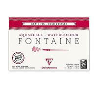 Clairefontaine - Ref 96436C - Fontaine Cold Pressed Watercolour Glued Pad (25 Sheets) - 10 x 15cm Size, 300gsm Paper - Suitable for Watercolour Artwork
