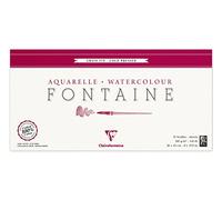 Clairefontaine - Ref 96437C - Fontaine Cold Pressed Watercolour Glued Pad (15 Sheets) - 20 x 40cm Size, 300gsm Paper - Suitable for Watercolour Artwork