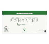 Clairefontaine - Ref 96438C - Fontaine Extra Rough Watercolour Glued Pad (15 Sheets) - 20 x 40cm Size, 300gsm Paper - Suitable for Watercolour Artwork